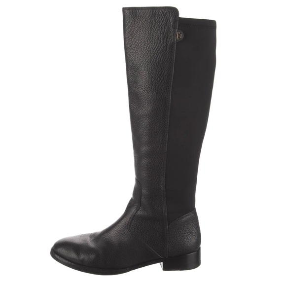 Tory Burch Tall Riding Boots M Women Equestrian Black Leather